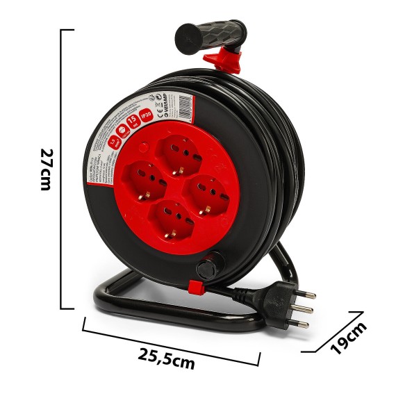 Carrete de cable para bricolaje, 4 conectores,...