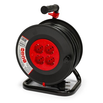 DIY Cable Reel, 4 Sockets, H05VV-F3G1.5MM2 Cable, 25M, CE