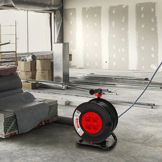 DIY Cable Reel, 4 Sockets, H05VV-F3G1.5MM2...