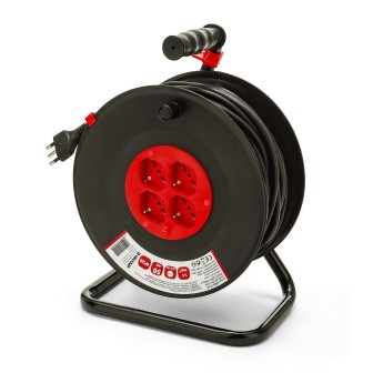 DIY Cable Reel, 4 Sockets, H05VV-F3G1.5MM2 Cable, 50M, CE