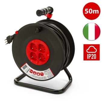 DIY Cable Reel, 4 Sockets, H05VV-F3G1.5MM2 Cable, 50M, CE 2