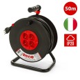 DIY Cable Reel, 4 Sockets, H05VV-F3G1.5MM2 Cable, 50M, CE