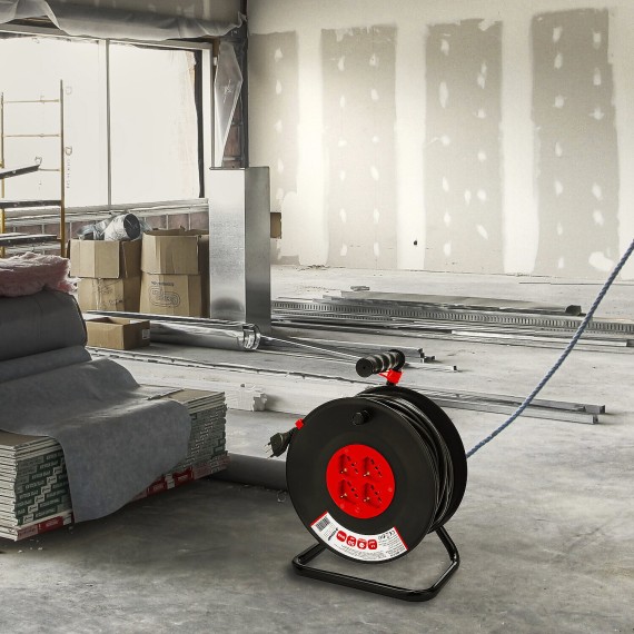 DIY Cable Reel, 4 Sockets, H05VV-F3G1.5MM2...