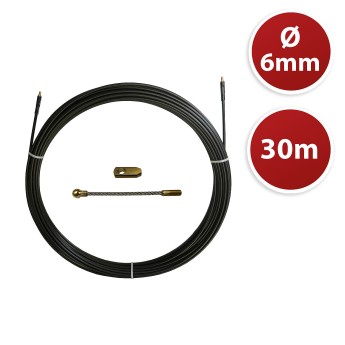 Nylon-steel cable pulling probe, black, Ø6 mm, 30 meters 2