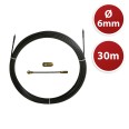 Nylon-steel cable pulling probe, black, Ø6 mm, 30 meters