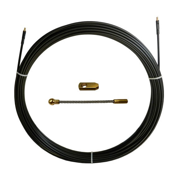 Nylon-steel cable pulling probe, black, Ø6 mm,...
