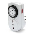 Mini-Tagesprogrammierer für 24 Stunden, mit 10/16A-Stecker/Steckdose