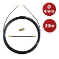 Perlon-Kabelzugsonde, schwarz, Ø 4 mm, 20 Meter, mit austauschbaren Anschlüssen