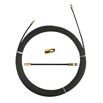 Nylon cable pulling probe, black, Ø 4 mm, 5 meters, with...