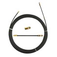 Nylon cable pulling probe, black, Ø 4 mm, 5 meters, with fixed terminals