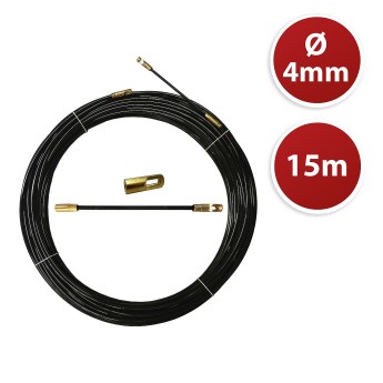 Nylon cable pulling probe, black, Ø 4 mm, 15 meters, with... 2
