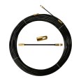 Nylon cable pulling probe, black, Ø 4 mm, 25 meters, with interchangeable terminals