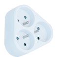 Triple power strip with 3 front electrical sockets (2P+T 16A French standard)