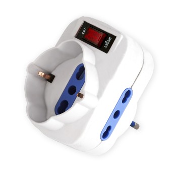 Rotating adapter: 1 x 10A plug vs. 2 x 10/16A sockets + 1...