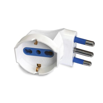 90°-Schuko-Adapter: 1 10/16-A-Steckdose mit...