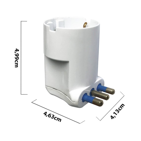 90°-Schuko-Adapter: 1 10/16-A-Steckdose mit...