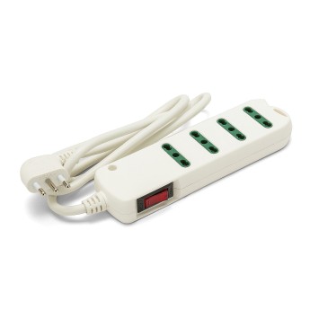 Power strip with 10A angled plug to 4 10/16A two-way...