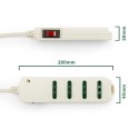 Power strip with 10A angled plug to 4 10/16A two-way sockets. With safety switch. White.