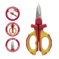 Insulated electrician's scissors, 1000V. Red and yellow.