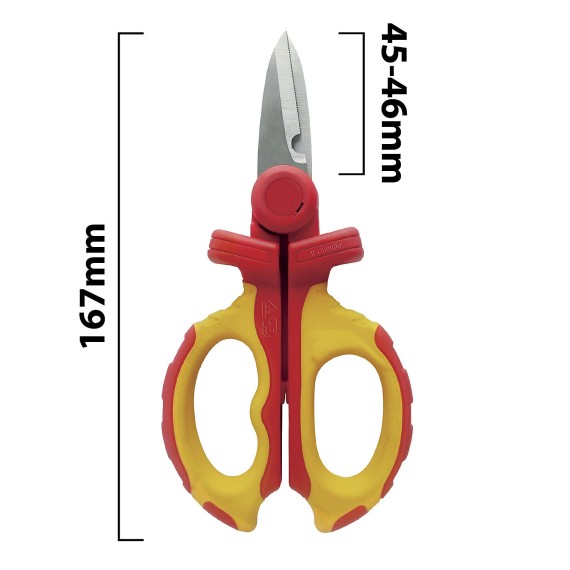 Insulated electrician's scissors, 1000V. Red...