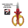 Insulated electrician's scissors, 1000V. Red and yellow.