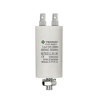 Starting capacitor for electric motors, 450V, capacity:...