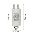 Condensador de arranque para motores eléctricos, 450 V, capacidad: 1,5 µF, 4 pines / M8