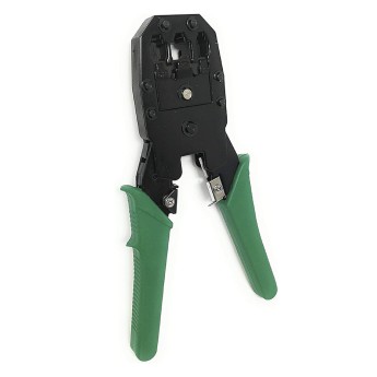 3-in-1-Crimpzange. Für RJ45-, RJ11- und RJ12-Stecker. Grün