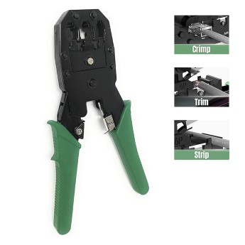 3-in-1-Crimpzange. Für RJ45-, RJ11- und RJ12-Stecker. Grün 2