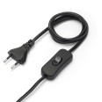 Rallonge avec interrupteur, 100 + 50 cm, H03VVH2-F 2 x 0,75. Noire