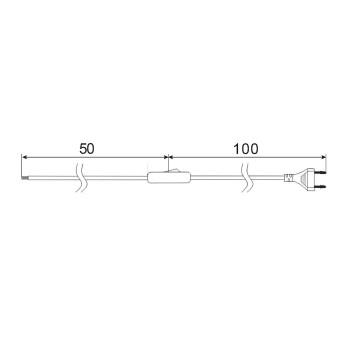 Extension cord with switch, 100+50cm, H03VVH2-F 2x0.75.... 2