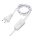 Extension cord with switch, 120+80cm, H03VVH2-F 2x0.75. White