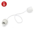 Pre-assembled pendant with 65cm cable and E27 lamp holder. White.