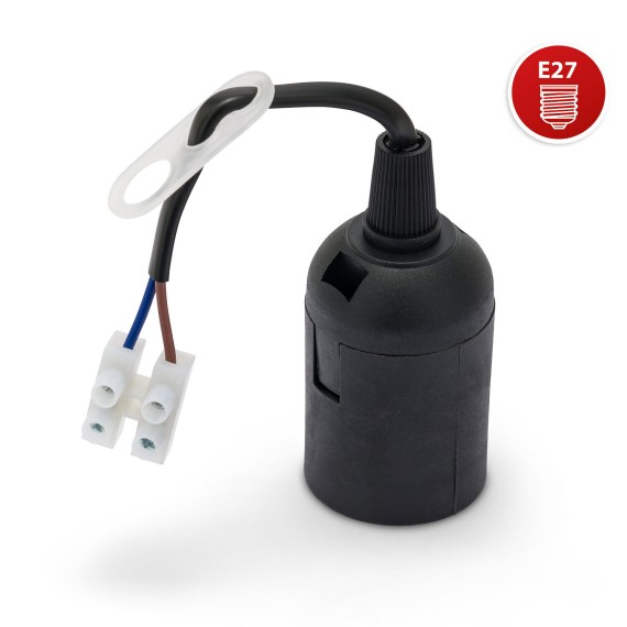 Pre-assembled lamp holder with power cable and...