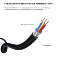 Multiprise française 3 x 16 A avec interrupteur, câble de 1,5 m, H05VV-F3G1.0MM2, CE, NF. Noire