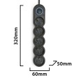 French power strip 5x16A, with switch, 1.5m long cable, H05VV-F3G1.0MM2, CE, NF. Black