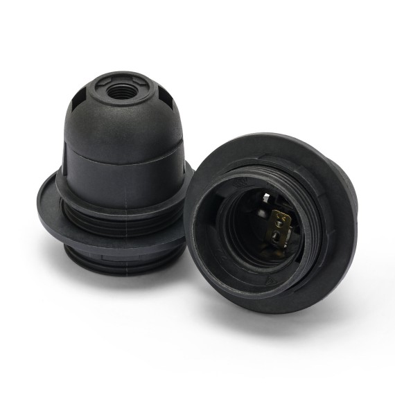 E27 thermoplastic lamp holder. Fully threaded,...