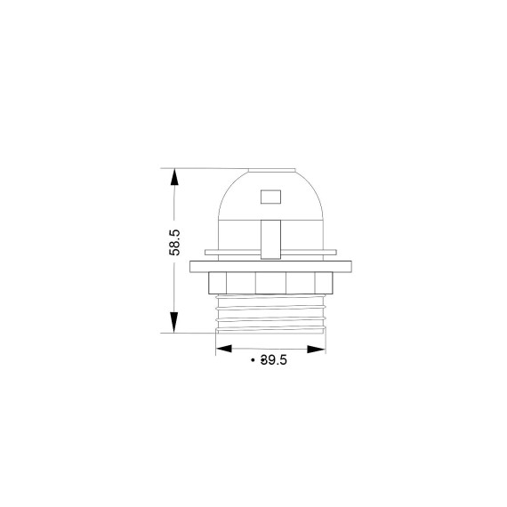 E27 thermoplastic lamp holder. Fully threaded,...