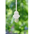 E27 thermoplastic lamp holder. Fully threaded, with ring nut. White.