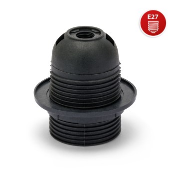 E27 thermoplastic lamp holder. Partially threaded, with... 2