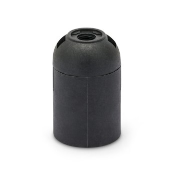 E27 thermoplastic lamp holder with smooth outer shell. Black