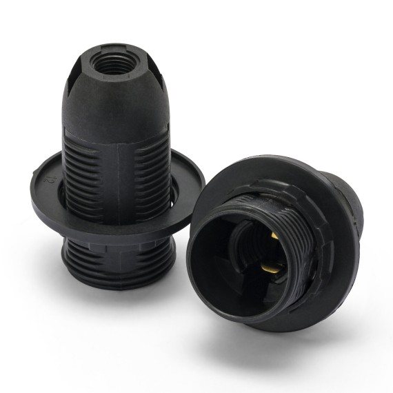 E14 thermoplastic lamp holder. Fully threaded,...