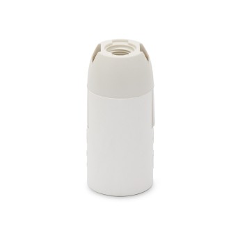 E14 thermoplastic lamp holder with smooth outer shell. White