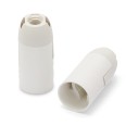 E14 thermoplastic lamp holder with smooth outer shell. White