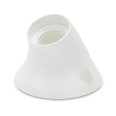 Thermoplastischer Strahler mit E27-Fassung und geneigtem Sockel. Weiß.
