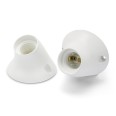 Thermoplastischer Strahler mit E27-Fassung und geneigtem Sockel. Weiß.