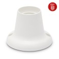 Thermoplastic spotlight with E27 socket and straight base. White.