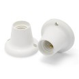 Thermoplastic spotlight with E27 socket and straight base. White.