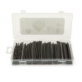 Set mit 100 Schrumpfschläuchen. 6 verschiedene Größen. Schwarz.