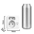 Frontseitiger Biplite-Anschluss (2+P, 16 A + 6 A) mit Nachtlicht, 1 USB-A-Buchse und 1 USB-C-Buchse